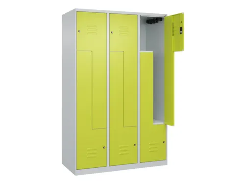 Z-garderobekast,HxBxD 1850x1200x500mm,vak B 200/400mm,cil.-slot