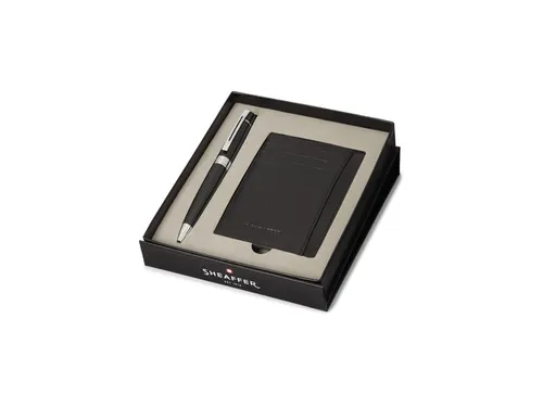 Balpen Giftset SHEAFFER 300 G9312 Glossy black chrome plated met credi