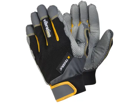 Tegera PRO 9180 anti-vibratiehandschoenen, zwart/grijs/geel, maat 12,