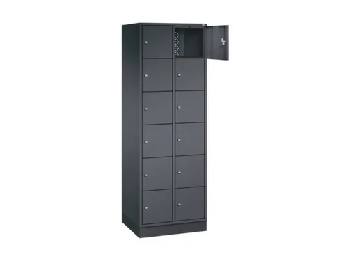 lockerkast,HxBxD 1950x620x500mm,2x6vakken,cil.-slot,sokkel