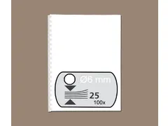 Bindrug GBC 6mm 21-rings A4 wit 100stuks