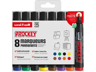 permanent marker Prockey PM-126 etui van 8 stuks - 1