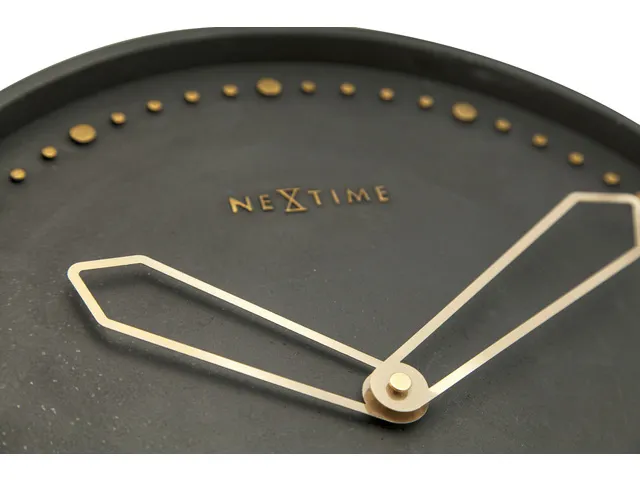 Wandklok NeXtime dia. 35 cm, polyresin, zwart