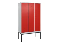 locker,HxBxD 2120x1200x500mm,3vak,vak B 400mm,cil.-slot,voetonderstel