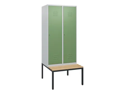 locker met bank,HxBxD 1950x800x815mm,2vak,vak B 400mm,cil.-slot