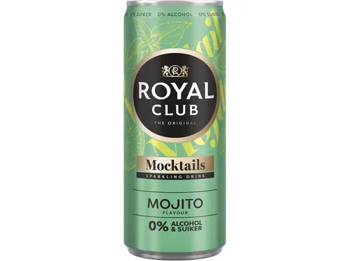 Mocktails Royal Club mojito 0% suiker en alcohol blik 250 ml
