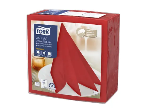 Linstyle Dinnerservet 39x39cm 1/4 vouw rood 14x50 stuks
