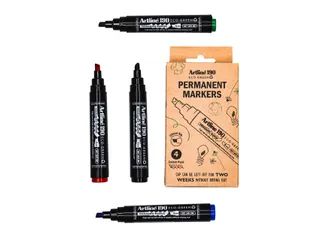 Permanent marker Artline 190 Eco schuin Dry Safe 2-5mm assorti 4 stuks - 2