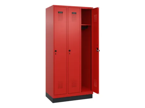 locker,HxBxD 1950x900x500mm,3vak,vak B 300mm,draaigrendel,sokkel