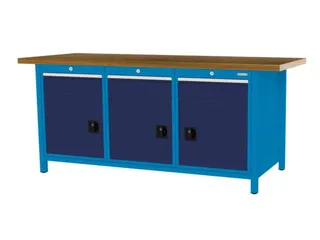 werkbank,HxBxD 860x2000x750mm,onderstel RAL5012,fronten RAL5013 - 3