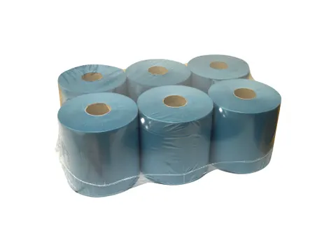 Poetspapier Centerfeed Midi 1-Laags Blauw Recycled Met Koker 6 Rol
