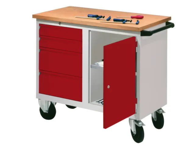 Werkplaatswagen 4 Laden 400kg Staalplaat Ral7035 Frontral 3000