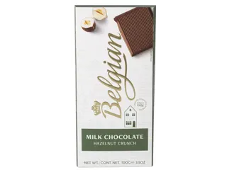 Chocolade The Belgian melk hazelnoot crunch reep 100 gram - 1