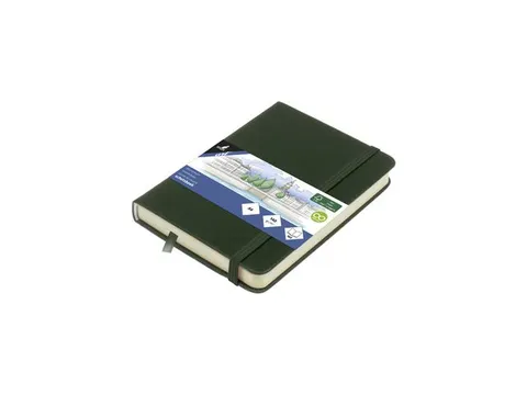 Schetsboek Kangaro A6 forest green PU HC 80 vel 140gr roomwit met elas