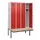 locker met bank,HxBxD 1950x1200x815mm,4vak,vak B 300mm,draaigrendel