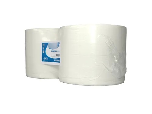 Euro Industriepapier Poetspapier 100038 cellulose 2-laags Wit 2 Rol