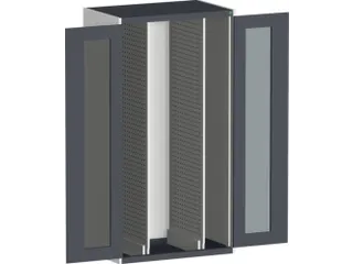 verticale kast,HxBxD 2000x1050x650mm,vensterdeur,2uittrekwanden - 1
