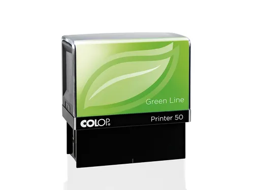 Tekststempel Colop 50 green line+bon 7regels 69x30mm blauw