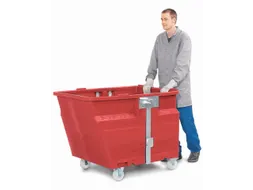 PE-kiepbak,HxLxB 900x1360x1160mm,0,8m³,draagverm. 400kg,rood,Wielen