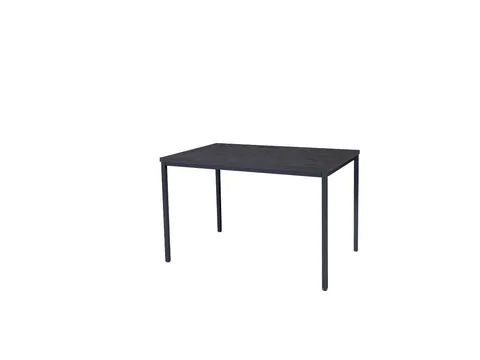 Domino Basic Tafel Vaste Hoogte 120x80 houtprint schaduw zwart 4-poots