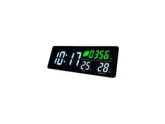 zwarte LED klok met CO2- temperatuur- luchtvochtigheid- en luchtkwalit