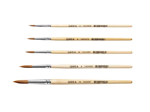 Penseel Qrea synthetisch haar set à 5 breedtes