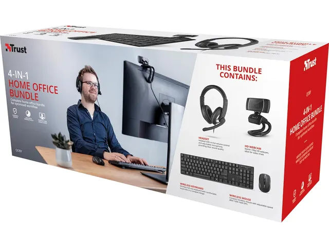 Qoby 4in1 Home Office set Azerty toetsenbord met muis en Webcam