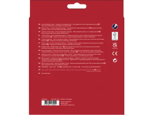 Kartonnen etui met 48x kleurpotlood Castle zeskantig