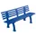 Kunststofbank 740x1500x380mm Zit H 440mm 9 Latten 2 Pootstellen Blauw