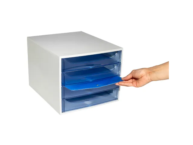 Ladenblok Ecobox 4 Laden A4+ Blauw