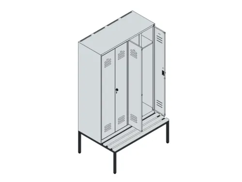 locker voor scheiding van kleding,HxBxD 2120x1200x815mm,4vak
