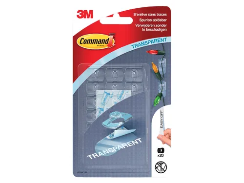 Sierklemmen Command 17026CLR inclusief bevestigingsstrip transparant
