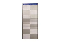 Menoor In-Uit bord 35 namen Aluminium Aanwezig/Afwezig Blauw