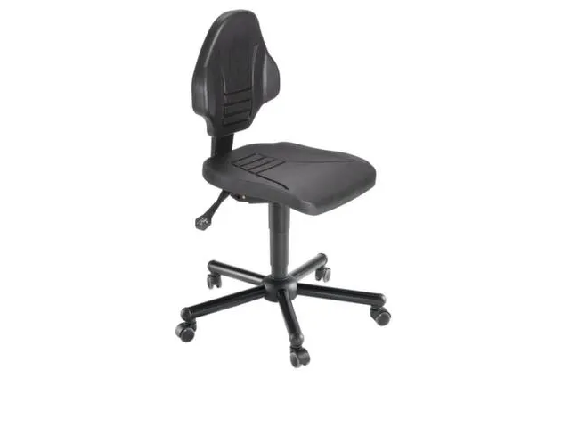 Werkplaatsstoel 490-625mm Voetkruis Ronde Staalbuis Wielen Ral 9005