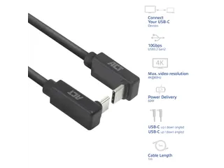 Kabel ACT USB-C hoek boven/beneden 10Gbps 1m - 8