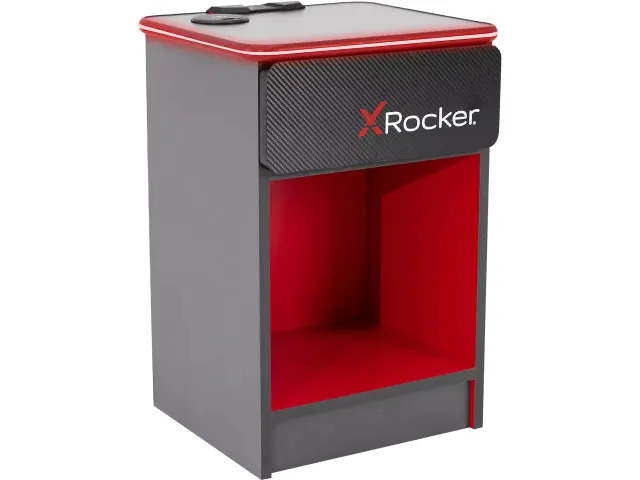 Xrocker Elektra Gaming Nachtkastje 2022026 MDF grijs rood 60kg