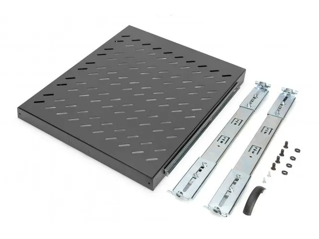 Uittrekbaar legbord voor 483mm 19'' Kast 40x484x568mm tot 25kg Zwart