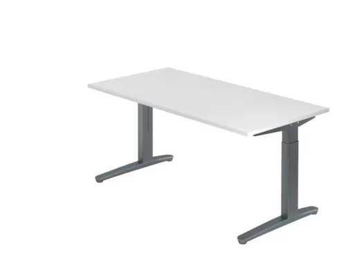 In hoogte verstelbaar bureau,HxBxD 680-850x1600x800mm,blad wit