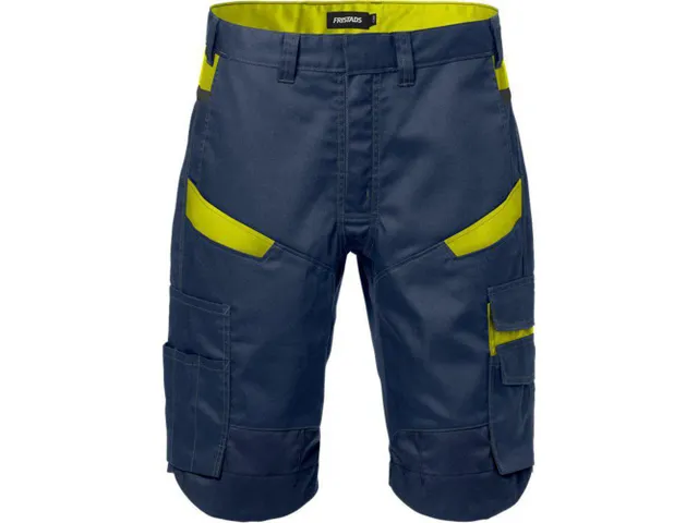 Fristads 2562 STFP short voor P/COT marineblauw/geel maat C58 per stuk