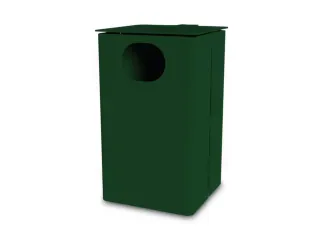 afvalbak,HxBxD 537x325x388mm,afvalbak inhoud 35l,romp staal RAL6005 - 1