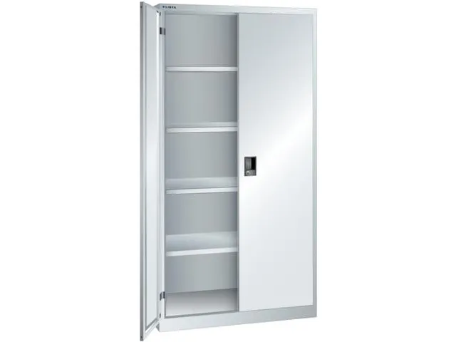 universele kast,HxBxD 1950x1000x580mm,4xStalen bodem,key lock,sokkel