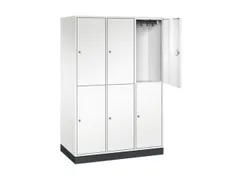 Dubbeldekse garderobekast,HxBxD 1950x1220x600mm,3x2vak.,vak B 360mm