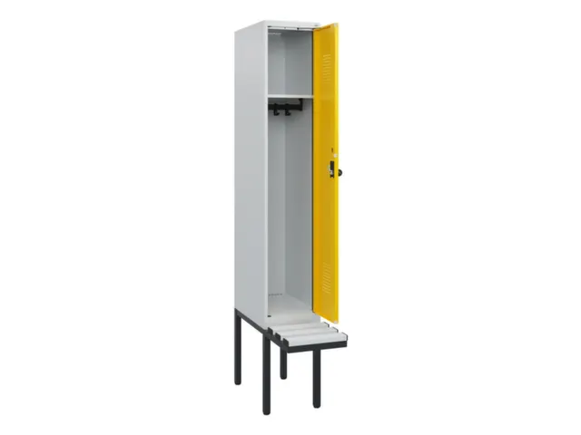 locker met bank,HxBxD 1950x300x815mm,1vak,vak B 300mm,draaigrendel