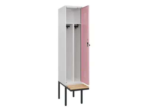 locker met bank,voor scheiding van kleding,HxBxD 2120x400x815mm,1vak
