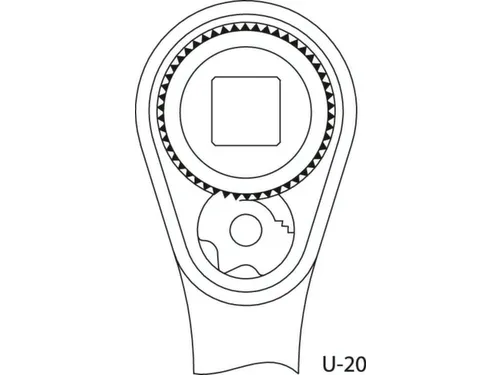 GEDORE 3093 U-20 Omkeerbare ratel 3/8 inch,2K steel,200mm