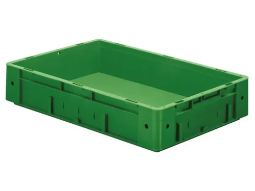 Euronorm Stapelkrat 120x600x400mm 20l Wanden/Bodem Gesloten Groen