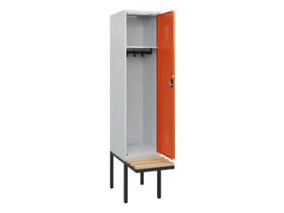 locker met bank,HxBxD 1950x400x815mm,1vak,vak B 400mm,cilinderslot - 1