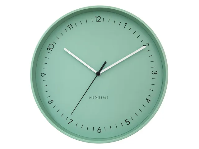 Wandklok NeXtime Berlin L 40cm mint groen aluminium