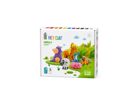 Hey Clay Klei set Animals 15 delen boerderijdieren