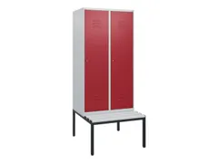 locker met bank,HxBxD 1950x800x815mm,2vak,vak B 400mm,cil.-slot